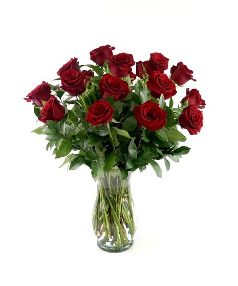 Fifty Long Stem Red Roses with Vase