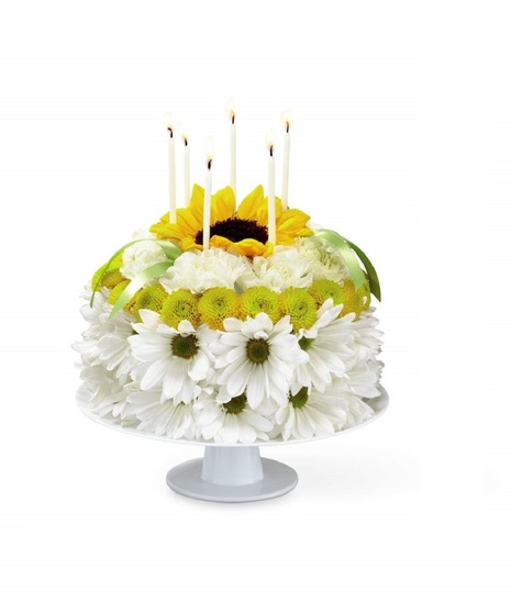 Sunny Smiles Birthday Cake Bouquet