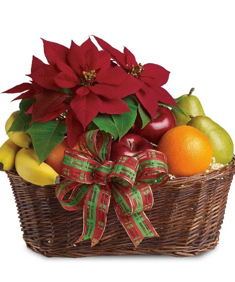 Poinsettia Fruit Basket