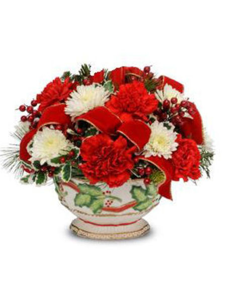 Fitz & Floyd Holly Berry Bowl Bouquet
