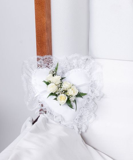Celestial Whites Heart Pillow Casket Insert