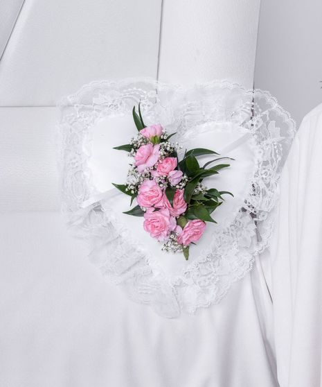 Graceful Carnations Heart Pillow Casket Insert