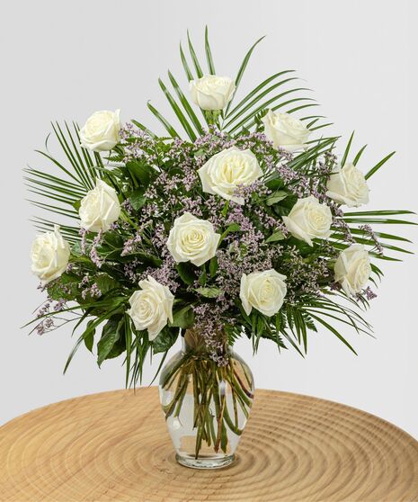 One Dozen Ultimate White Roses