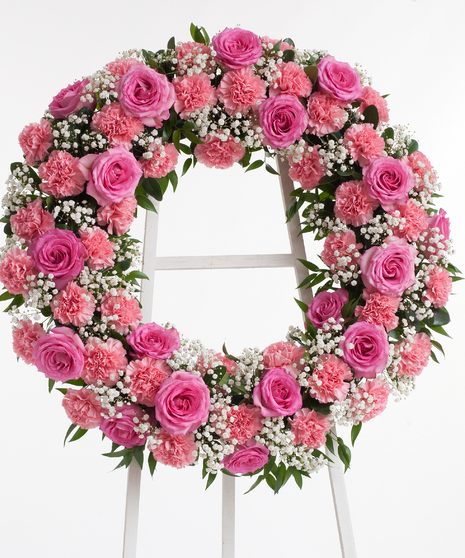 Pink Rose & Carnation Wreath