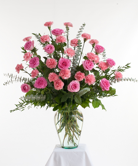 Pink Rose & Carnation Vase