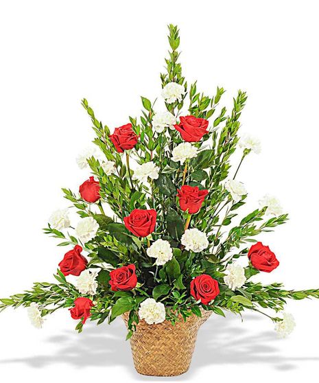 Rose & Carnation Traditional Basket