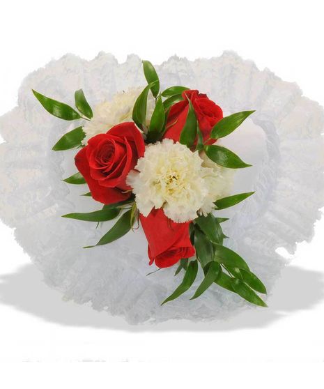 Rose & Carnation Heart Pillow