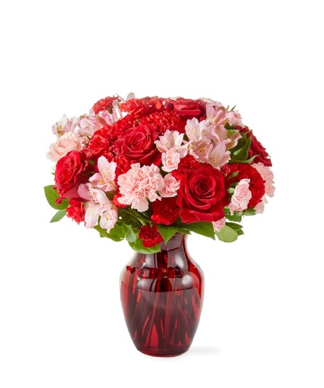 pink and red floral arrangement