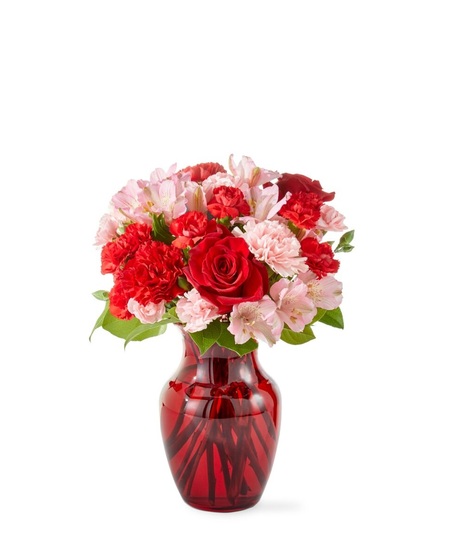 pink and red floral arrangement