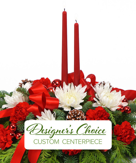 Designers Choice Holiday Centerpiece with Candles