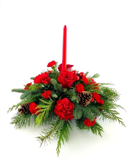 One Candle Holiday Centerpiece